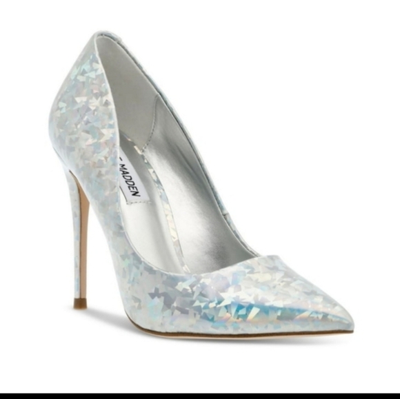 Steve Madden Shoes - NWT Steve Madden Metallic Silver Heels Shoes sz 7.5